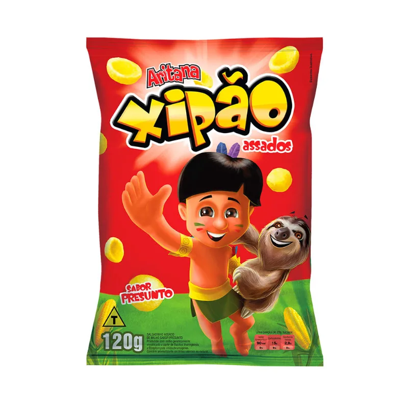 Salgadinho de Milho Aritana Xipão Presunto 120g