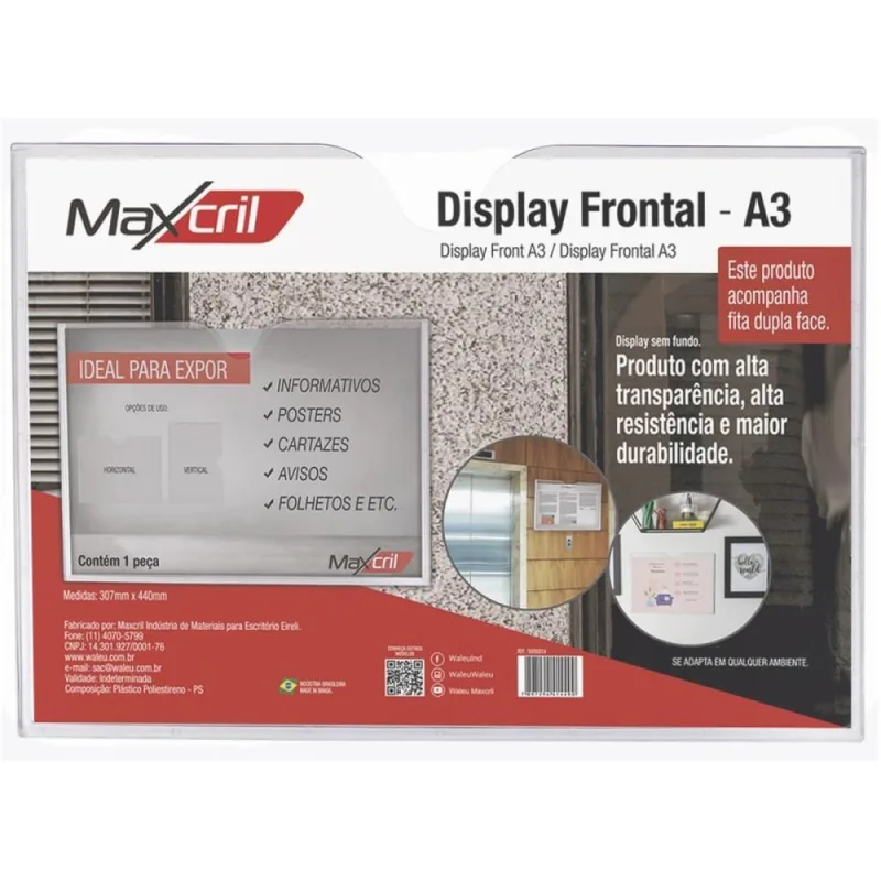 Quadro Multiuso A3 Cristal Office - MAXCRIL - Papelaria