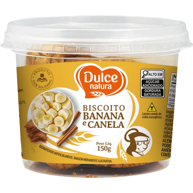 Biscoito Dulce Natura Banana com Canela Pote 150g - Dulce Natura - Mercearia
