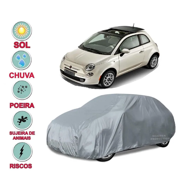 Capa Cobrir Carro Fiat 500 Impermeável Proteção Bezzter