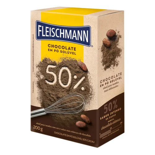 Chocolate Po Fleischmann 200g 50 Cacau - AB BRASIL
