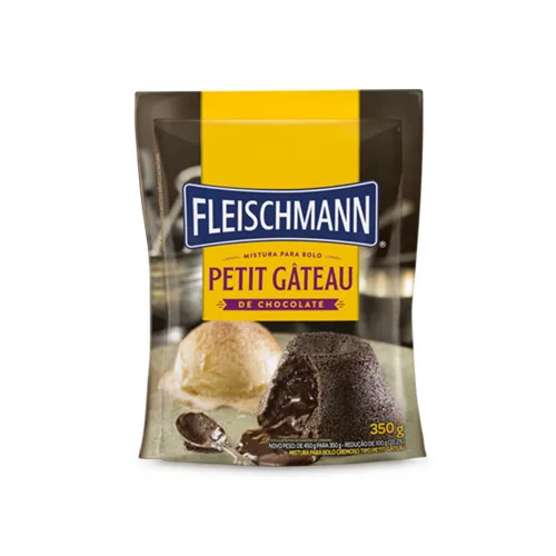 MISTURA PARA BOLO PETIT GÂTEAU CHOCOLATE FLEISCHMANN SACHÊ 350G - FLEISCHMANN - Mercearia