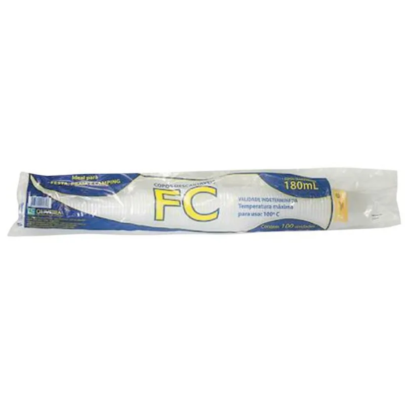 Copo de Plástico Descartável FC ABNT 180ml Branco 100 un