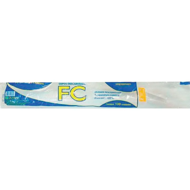 Copo Plástico Desc FC ABNT 180ml Transparente 180ml 100un