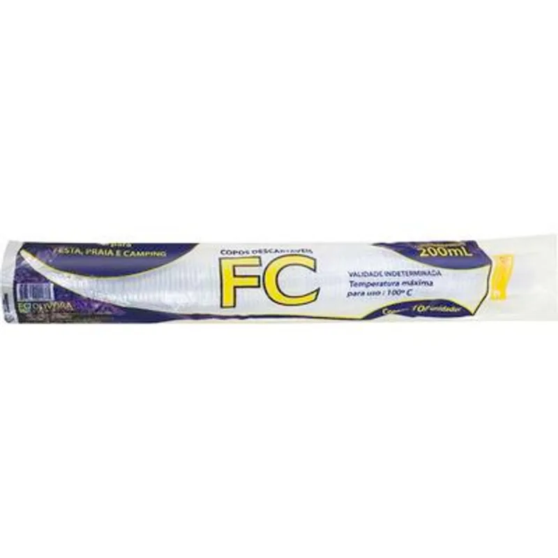 Copo Plástico Descartável FC ABNT - 200ml Transp 100un