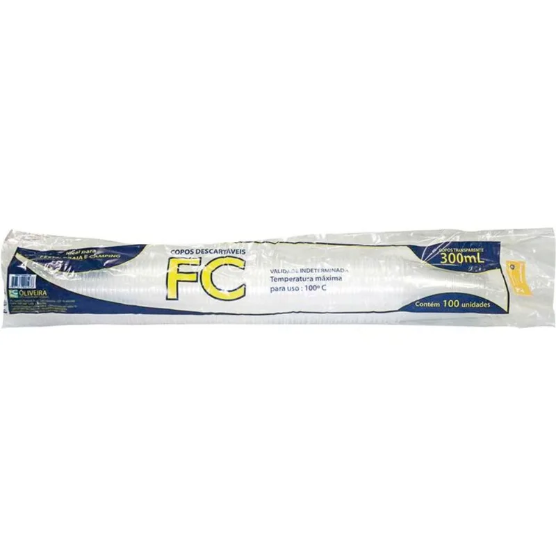 Copo Descartável FC ABNT - 300ml Transparente 100 un