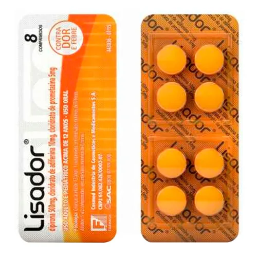 LISADOR 500MG MANTECORP FARMASA 8 COMPRIMIDOS - MANTECORP - Medicamentos E Saúde