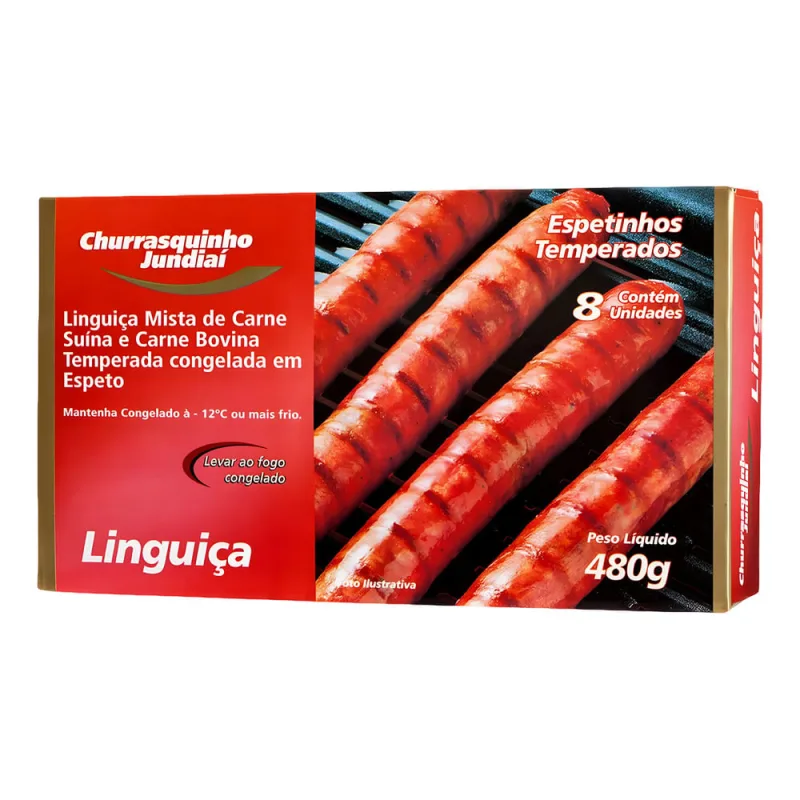 ESPETINHO JUNDIAI LINGUICA MISTA CONG 480GR - JUNDIA - Preparações De Carne E Peixe