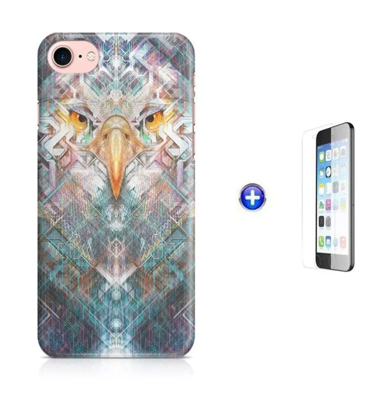 Kit Capa iPhone 7 - 4,7' Eagle Eye +Pel.Vidro BD1