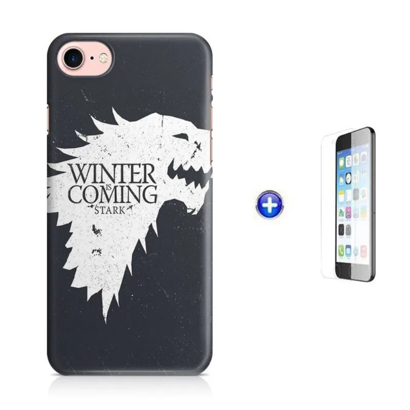 Kit Capa iPhone 7 - 4,7' Game of Thrones +Pel.Vidro BD1