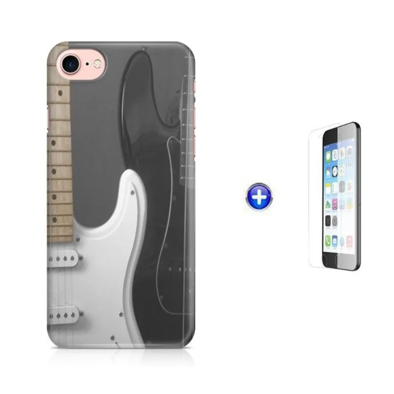 Kit Capa iPhone 7 - 4,7' Rock n Roll + Pel.Vidro BD1