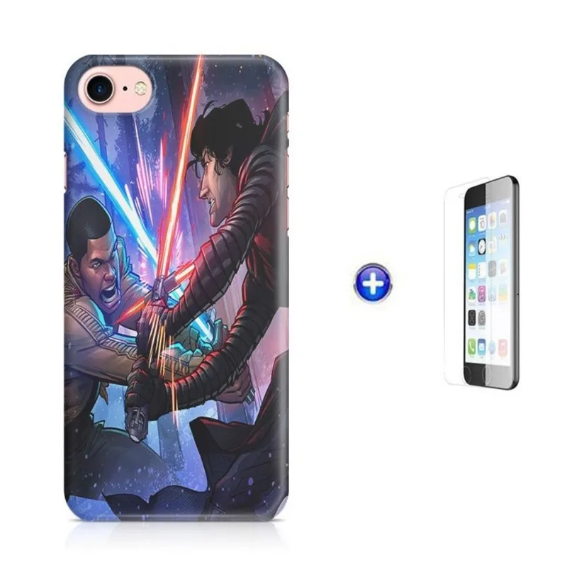 Kit Capa iPhone 7 - 4,7' Star Wars + Pel.Vidro BD1