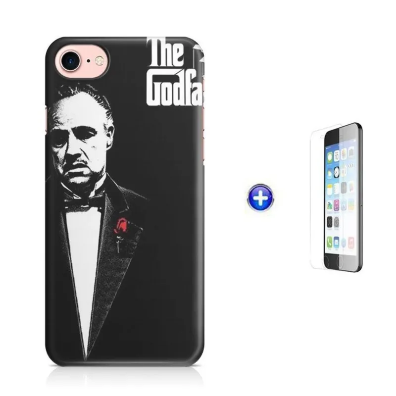 Kit Capa iPhone 7 - 4,7' The Godfather + Pel.Vidro BD1