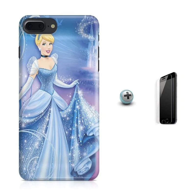Kit Capa iPhone 7 Plus - Cinderella + Pel.Vidro BD2