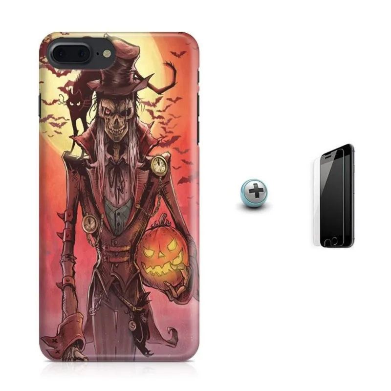 Kit Capa iPhone 7 Plus - Halloween + Pel.Vidro BD1