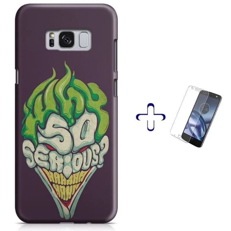 Kit Capa Galaxy S8 Coringa Joker+Pel Vidro BD30