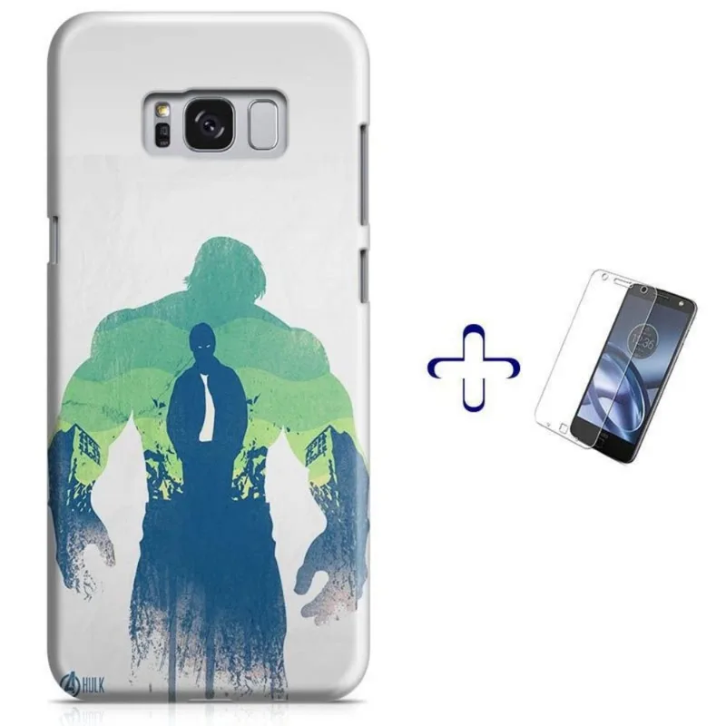 Kit Capa Galaxy S8 Avengers Hulk Vingadores+Pel Vidro BD30