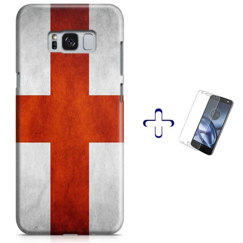 Kit Capa Galaxy S8 Bandeira Inglaterra+Pel Vidro BD30