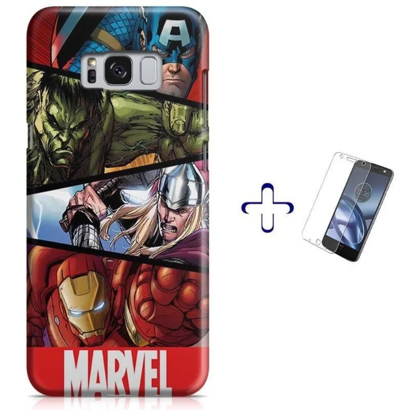 Kit Capa Galaxy S8 Avengers Vingadores+Pel Vidro BD30