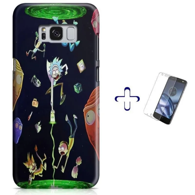 Kit Capa Galaxy S8 Rick and Morty + Pel Vidro (BD31)