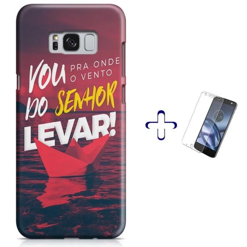 Kit Capa Galaxy S8 Vento do Senhor Me Levar + Pel Vidro BD30