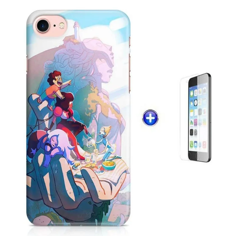 Kit Capa iPhone 7 - 4,7' Stephen Universe + Pel Vidro BD1