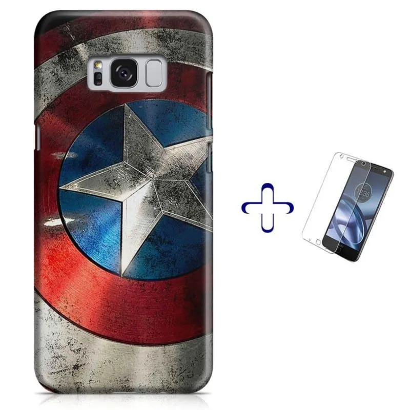 Kit Capa Galaxy S8 Capitão América+Pel Vidro BD1