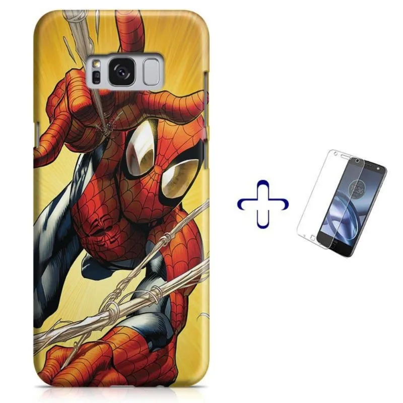 Kit Capa Galaxy S8 Homem Aranha Spider-Man+Pel Vidro BD1