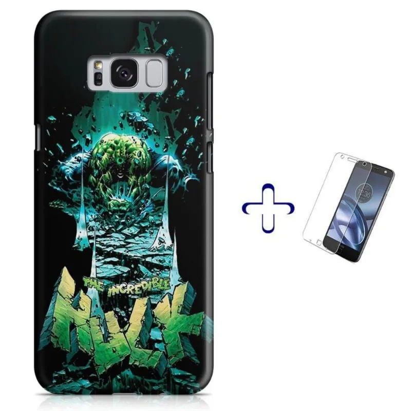 Kit Capa Galaxy S8 Hulk Avengers Vingadores+Pel Vidro BD1