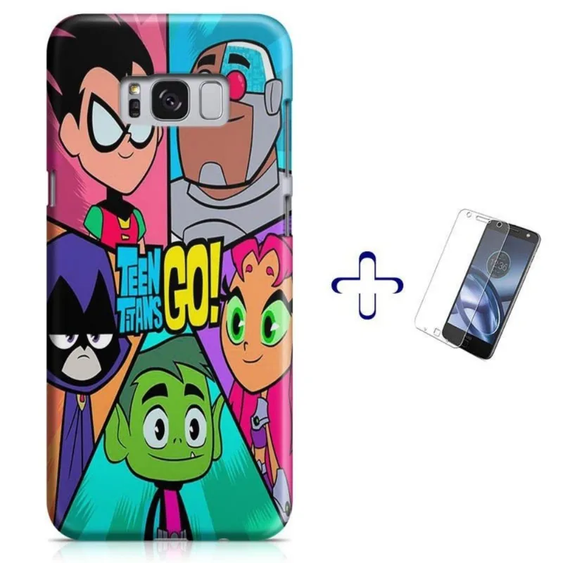 Kit Capa Galaxy S8 Jovens Titans em Ação+Pel Vidro BD1