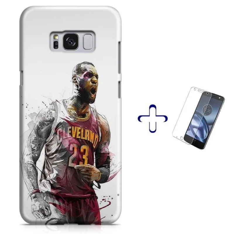 Kit Capa Galaxy S8 Cleveland Cavaliers LeBron+Pel Vidro BD1