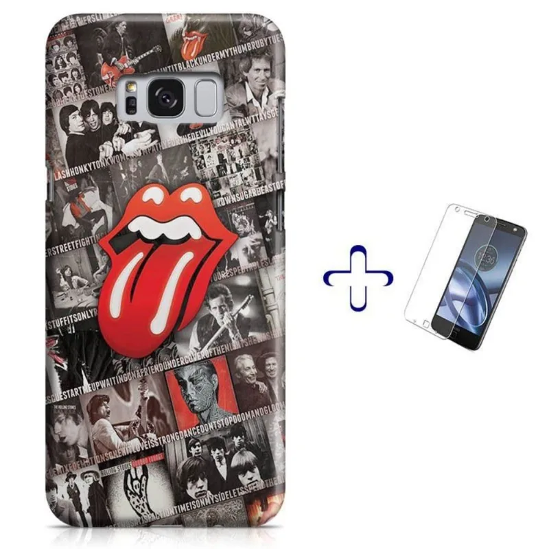 Kit Capa Galaxy S8 Rolling Stones + Pel Vidro(BD01)