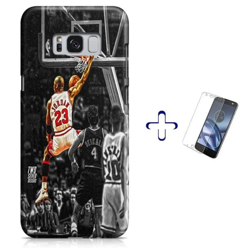 Kit Capa Galaxy S8+ Michael Jordan 23 + Pel Vidro (BD01)