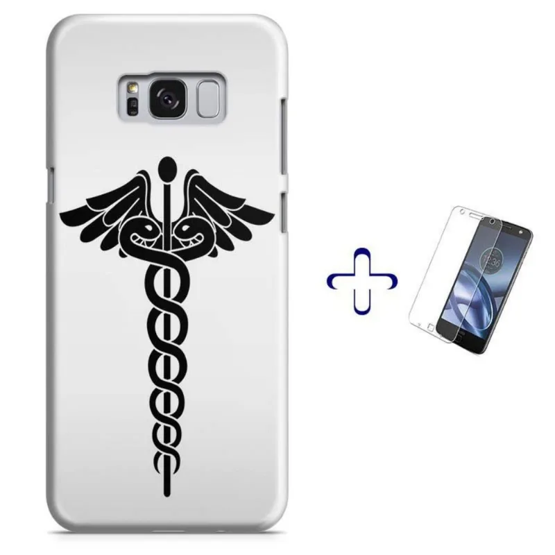 Kit Capa Galaxy S8+ Simbolo de Medicina + Pel Vidro (BD01)
