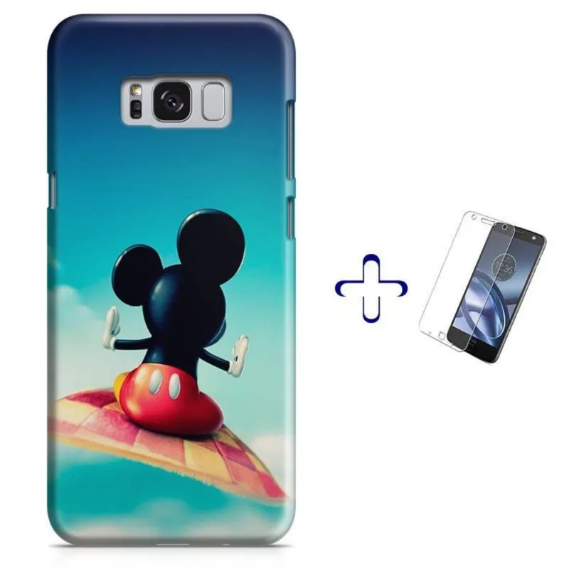 Kit Capa Galaxy S8+ Mickey + Pel Vidro (BD02)