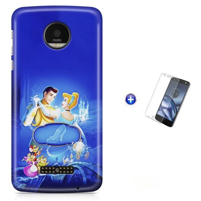 Kit Capa Moto Z XT1650 - Cinderella + Pel Vidro BD2