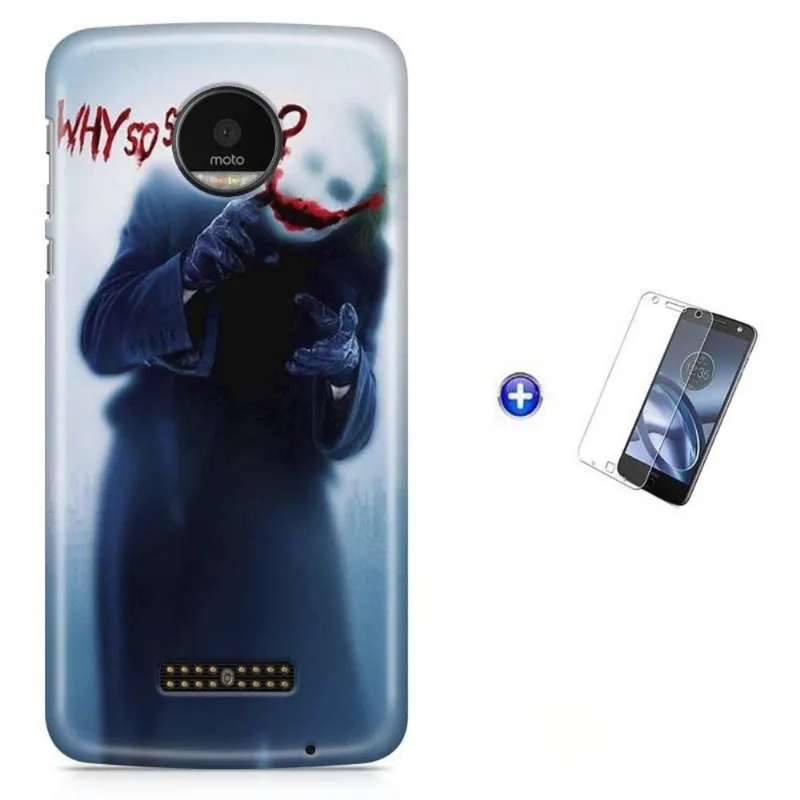 Kit Capa Moto Z XT1650 - Coringa Joker + Pel Vidro BD1