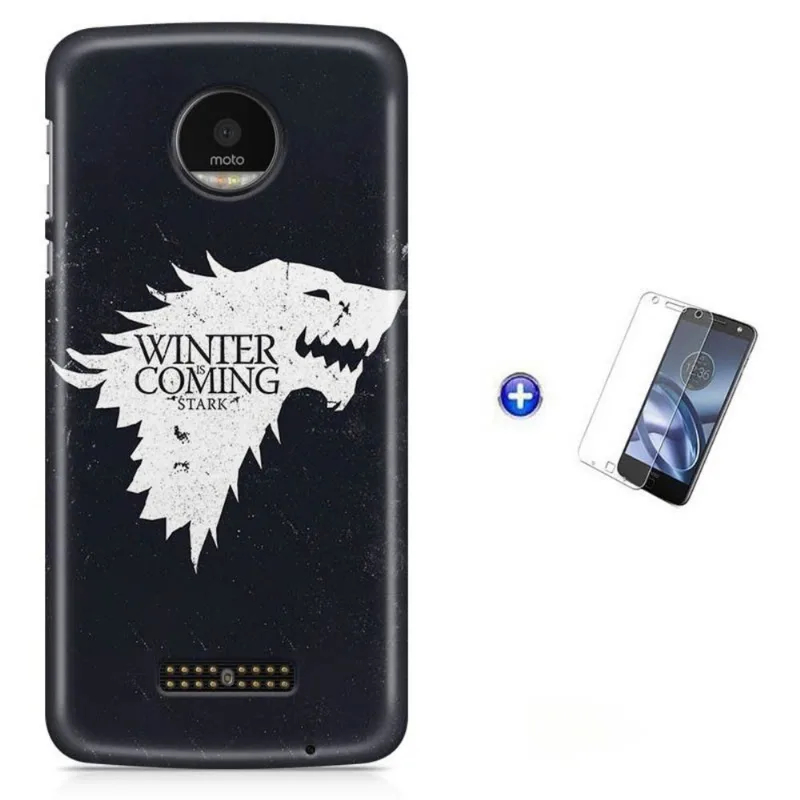 Kit Capa Moto Z XT1650 - Game of Thrones GOT + Pel Vidro BD1