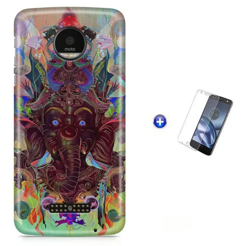 Kit Capa Moto Z XT1650 - Ganesha + Pel Vidro BD1