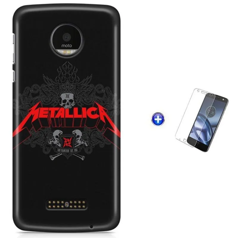 Kit Capa Moto Z XT1650 - Metallica + Pel Vidro BD1