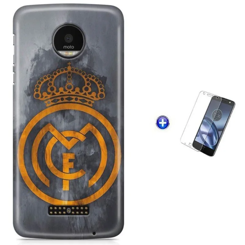 Kit Capa Moto Z XT1650 - Real Madrid Futebol + Pel Vidro BD1