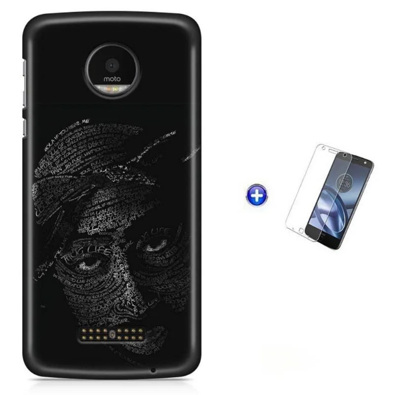 Kit Capa Moto Z XT1650 - Tupac + Pel Vidro BD1