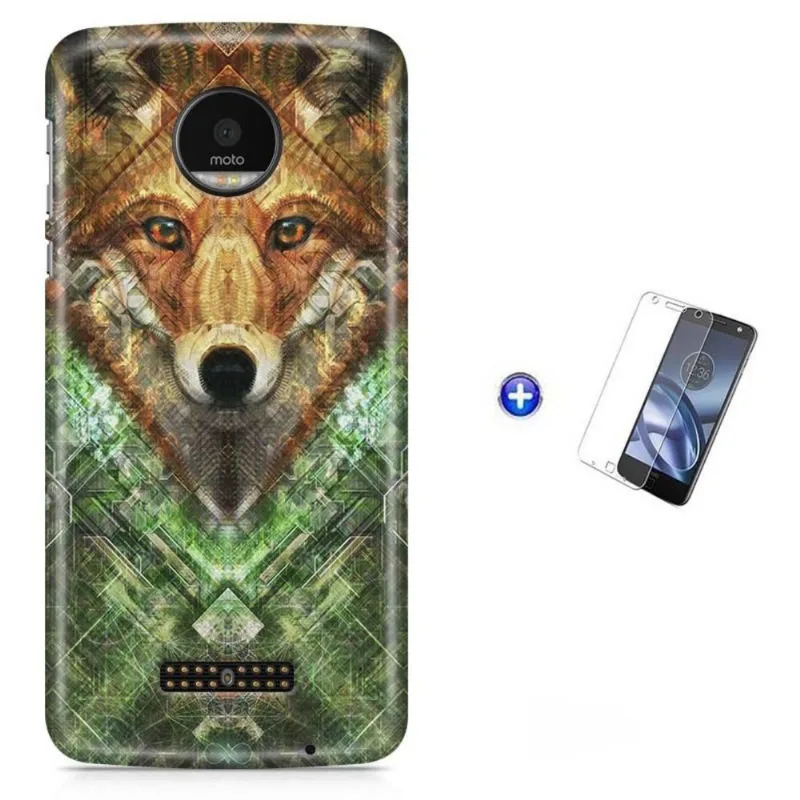 Kit Capa Moto Z XT1650 - Wolf + Pel Vidro BD1