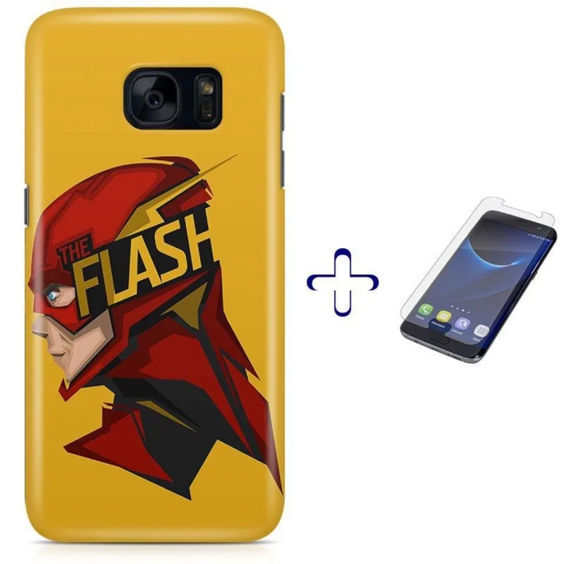 Kit Capa Galaxy S7 The Flash ? Barry Allen+Pel Vidro BD30
