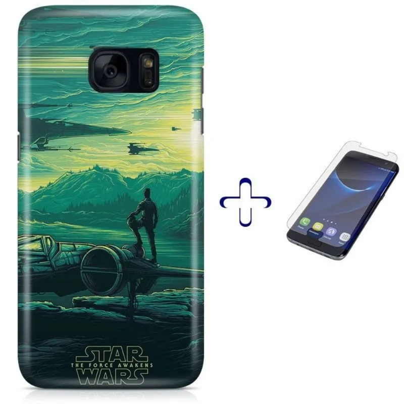 Kit Capa Galaxy S7 Star Wars+Pel Vidro BD30