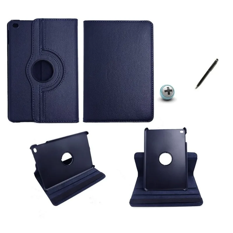 Capa/ Couro iPad Mini 4 360° / controlesTouch (Azul Escuro)