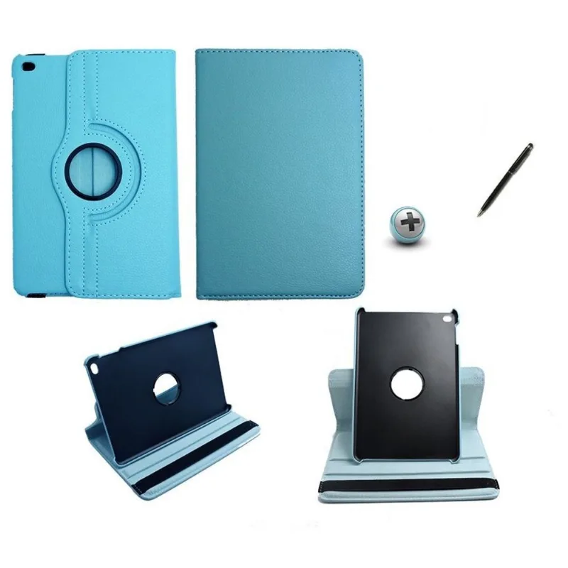 Capa/ Couro iPad Mini 4 360° / controlesTouch (Azul Claro)