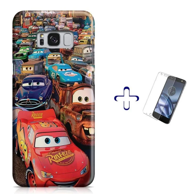 Kit Capa Galaxy S8 Carros+Pel.Vidro BD1