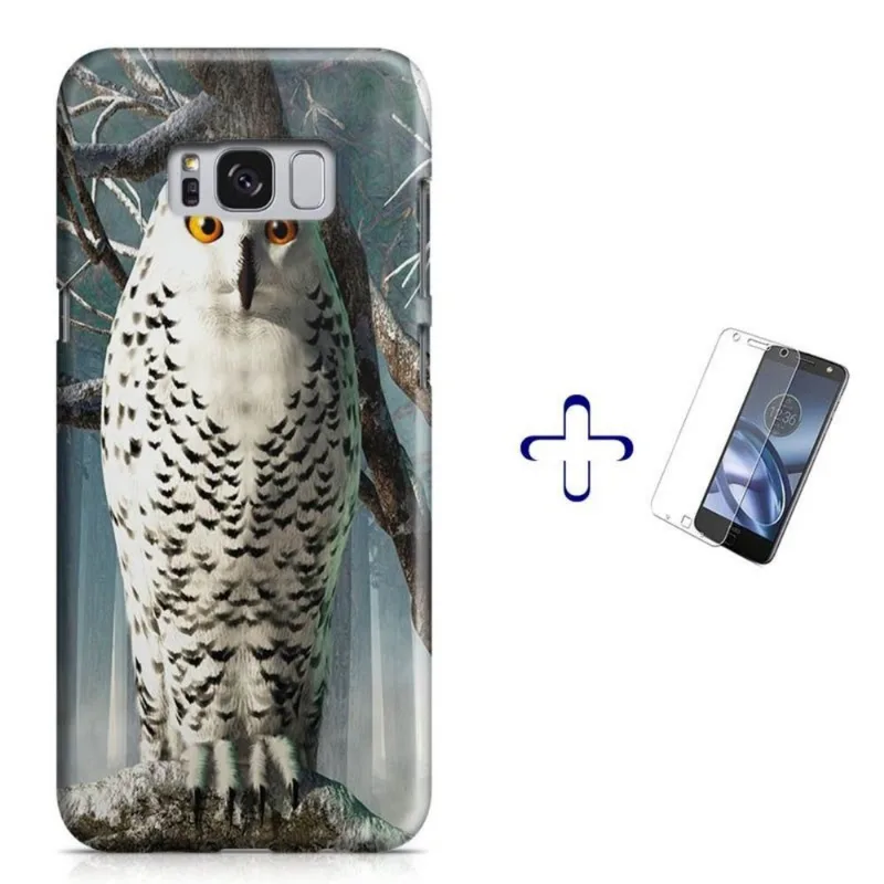 Kit Capa Galaxy S8 Coruja+Pel.Vidro BD1