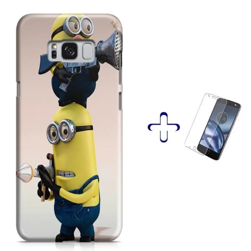 Kit Capa Galaxy S8 Minion+Pel.Vidro (BD01)